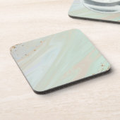 Marmorpastel Stone Texture Glitzer Wasserfarbe Getränkeuntersetzer (Linke Seite)