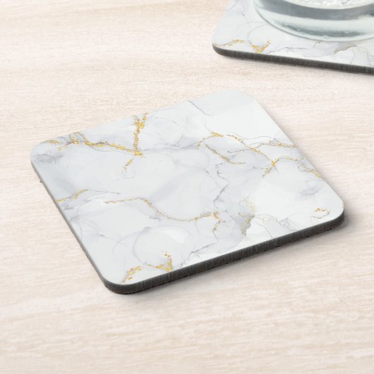 Marmorpastel Stone Texture Glitzer Wasserfarbe Getränkeuntersetzer (Linke Seite)