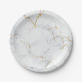 Marmorpastel Stone Texture Glitzer Wasserfarbe Pappteller