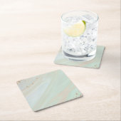 Marmorpastel Stone Texture Glitzer Wasserfarbe Rechteckiger Pappuntersetzer (Vor Ort)