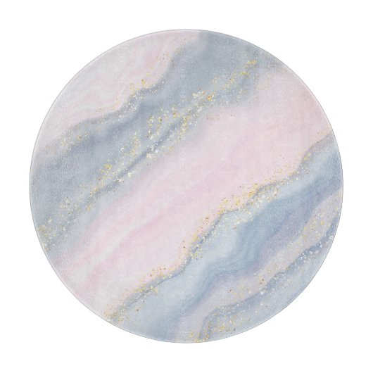 Marmorpastel Stone Texture Glitzer Wasserfarbe Schneidebrett (Vorderseite)