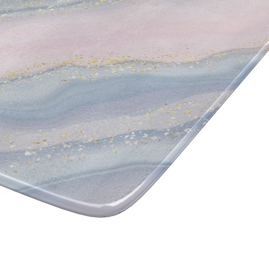 Marmorpastel Stone Texture Glitzer Wasserfarbe Schneidebrett (Ecke)