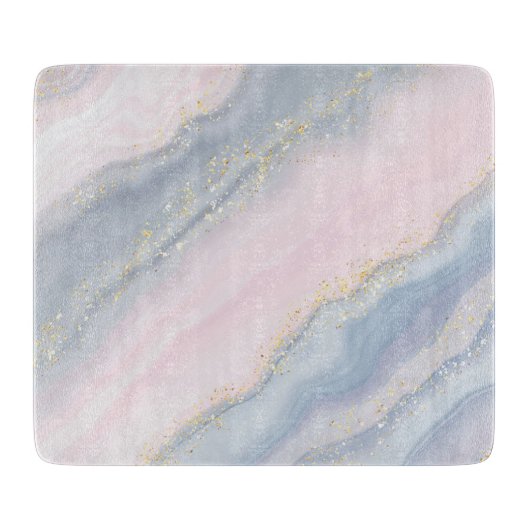 Marmorpastel Stone Texture Glitzer Wasserfarbe Schneidebrett (Vorderseite)