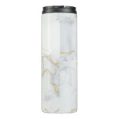 Marmorpastel Stone Texture Glitzer Wasserfarbe Thermosbecher (Rückseite)