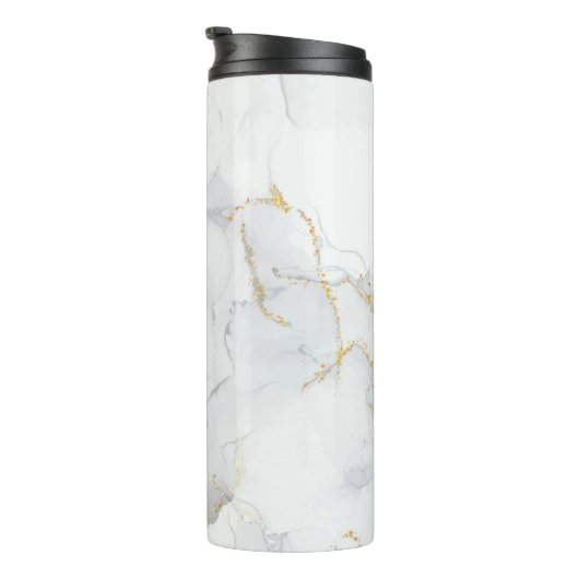 Marmorpastel Stone Texture Glitzer Wasserfarbe Thermosbecher (Nach rechts gedreht)