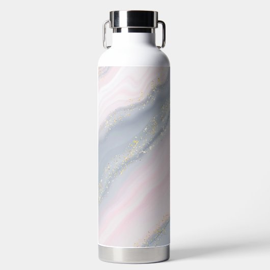Marmorpastel Stone Texture Glitzer Wasserfarbe Trinkflasche (Vorderseite)