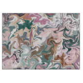 Marmorplatte Abstrakt grün und rosa Cutting Board Schneidebrett (Vorderseite)