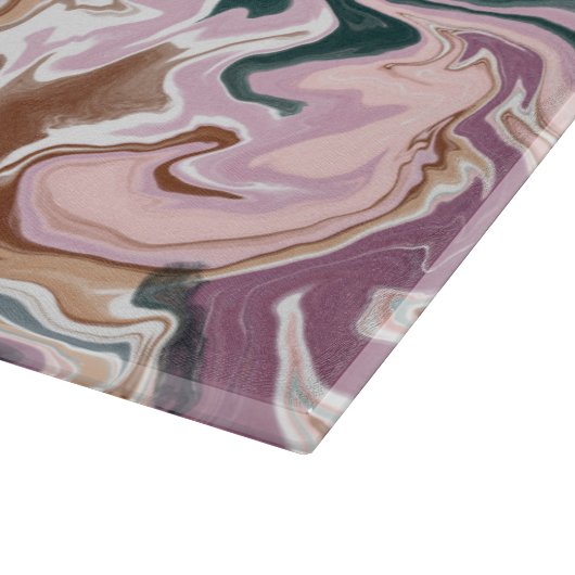 Marmorplatte Abstrakt grün und rosa Cutting Board Schneidebrett (Ecke)