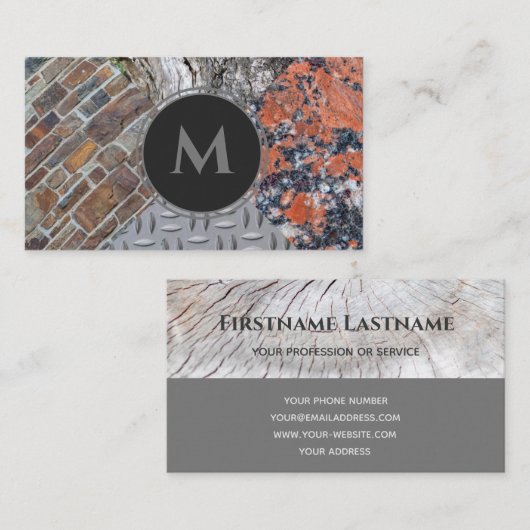 Marmorplatte antike Wand aus Bio Holz Visitenkarte (Vorne/Hinten)