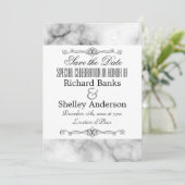 Marmorplatte mit Extravaganten Elementen Save The Date (Stehend Vorderseite)