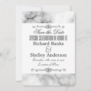Marmorplatte mit Extravaganten Elementen Save The Date