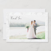 Marmorrahmen-Foto-Hochzeit Dankeskarte (Vorderseite)