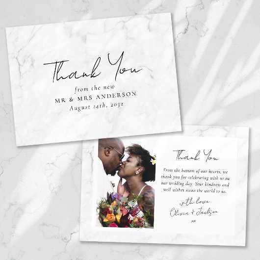 Marmorrahmen-Foto-Hochzeit Dankeskarte