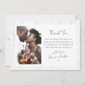 Marmorrahmen-Foto-Hochzeit Dankeskarte (Vorderseite)