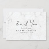 Marmorrahmen-Foto-Hochzeit Dankeskarte (Vorderseite)