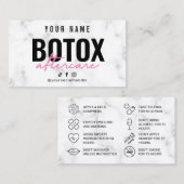 Marmorrosa Botox Aftercare-Karte Visitenkarte (Vorne/Hinten)