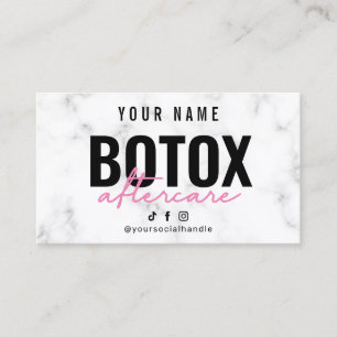 Marmorrosa Botox Aftercare-Karte Visitenkarte