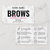 Marmorrosa Brows Aftercare-Karte Visitenkarte (Vorne/Hinten)