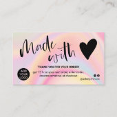 Marmorrosa danke, dass Sie mit Liebe gemacht Visitenkarte (Vorderseite)