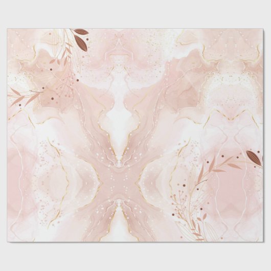 Marmorrosa Glitzer Wrapping Paper Geschenkpapier (Flach)