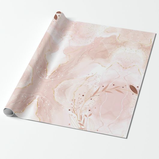 Marmorrosa Glitzer Wrapping Paper Geschenkpapier (Ungerollt)