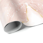 Marmorrosa Glitzer Wrapping Paper Geschenkpapier (Rolleneckpunkt)