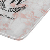 Marmorrosa Goldsteinfamilie Monogramm Schneidebrett (Ecke)