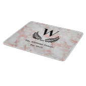 Marmorrosa Goldsteinfamilie Monogramm Schneidebrett (Ecke)