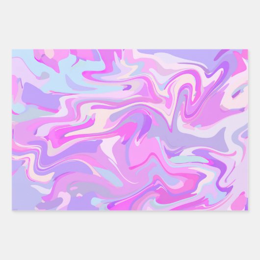 Marmorrosa Lila Türkis Geschenkpapier Set (Vorderseite 2)