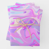 Marmorrosa Lila Türkis Geschenkpapier Set (Beispiel)