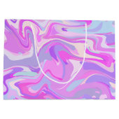 Marmorrosa Lila Türkis Große Geschenktüte (Rückseite)