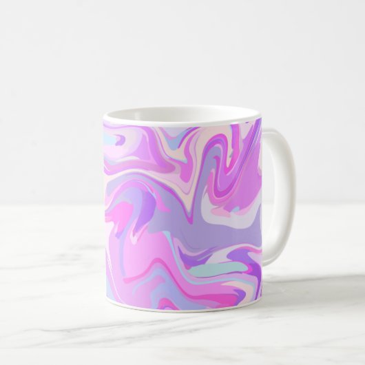Marmorrosa Lila Türkis Kaffeetasse (VorderseiteRechts)