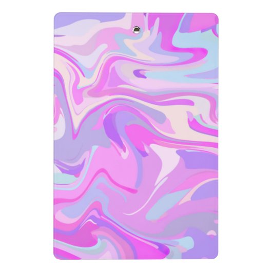 Marmorrosa Lila Türkis Mini Klemmbrett (Rückseite)