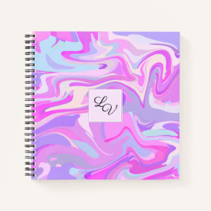 Marmorrosa Lila Türkis Notizblock