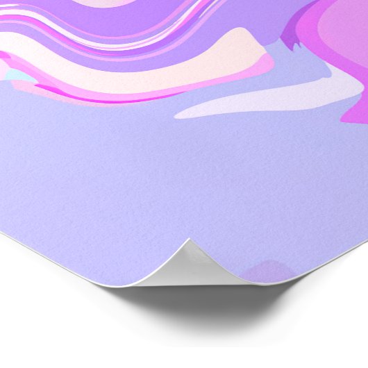 Marmorrosa Lila Türkis Poster (Ecke)