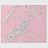 Marmorrosa Metall Silbergrau Schlaganfälle Abstrak Geschenkpapier (Flach)