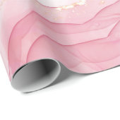 Marmorrosa mit goldenem Glitzer Geschenkpapier (Rolleneckpunkt)
