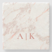 Marmorrosa Mit Monogramm Getränkekappe