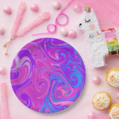 Marmorrosa Paint Swirl Rosa Lila Kunstgenuss Pappteller (Party)