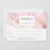 Marmorrosa Rose Makeup Beauty Certificate Geschenk (Vorderseite)