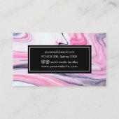 Marmorrosa schwarze Visitenkarte| Kreative Visitenkarte (Rückseite)