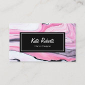 Marmorrosa schwarze Visitenkarte| Kreative Visitenkarte (Vorderseite)