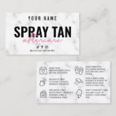 Marmorrosa Spray Tan Aftercare Card Visitenkarte (Vorne/Hinten)