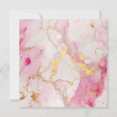 Marmorrosa und Goldeffekt, Einladung zur Hochzeit (Rückseite)