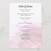 Marmorrosa und Goldflorale Begräbnisprogramm Programm (Rückseite)