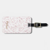 MarmorRosen-Gold mit kundenspezifischem Monogramm Gepäckanhänger (Vorderseite horizontal)