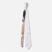 MarmorRosen-Goldsilber und BlumenGeo Dreiecke Krawatte (Rückseite)