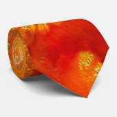 Marmorrot, Gold, Orange, Farbdruck Krawatte (Gerollt)