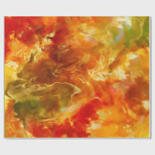 Marmorrot, orange, gold, bedrucktes Papier Geschenkpapier (Flach)