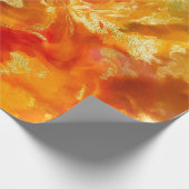 Marmorrot, orange, gold, bedrucktes Papier Geschenkpapier (Ecke)